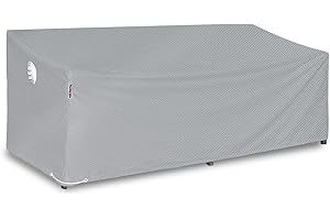 Turtle Life Gartensofa Abdeckung, Gartenbank Abdeckung Wasserdicht, Gartenbank Abdeckung für 3-4 Sitzer Gartensofa, Gartensofa Abdeckung kein Verblassen innerhalb von 2 Jahren, Grau 264 x 102 x 89CM