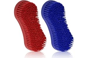 Thyonta 2PCS Horse Comb Equestrian Care Massage Brush Portable and Durable Horse Care Brush In Figure for Laundry Jeans Brush Kitchen Cleaning