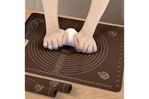 ZICRO Tapis à Pâtisserie en Silicone Antidérapant,Tapis De Cuisson Silicone,Extra épais et Antiadhésif Tapis de pâte Tapis de pétrissage,Convient à La Fabrication De Macarons,De Pizza (Marron, 45×65)