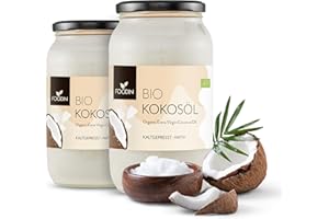 ‎FOODIN FOODIN Kokosöl, Premium Nativ & Natürlich, kaltgepresst, Bio-Kokosöl, Bio-Kokosfett, am besten für Haut und Haare, Rohkostqualität - ideal zum Braten und Kochen (2 x 1000 ml)