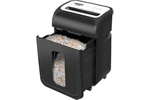VidaTeco Cross-Cut Paper Shredder 15-Sheet Shreds Paper/Card/Staple/Clip Paper Shredder for Home Office Security Level P-4 Jam Proof System 20L Pullout Basket and Wheels
