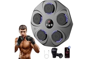 VOLLO Music Boxing Machine, Bluetooth Boxing Machine Wall Mounted with Boxing Gloves, Boxing Machine Equipment Punching Pads for Adults