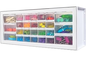 IRIS OHYAMA IRIS USA, Inc. - Organizador de piezas pequeñas, gabinete de almacenamiento para suministros de manualidades, blanco, 26 cajones