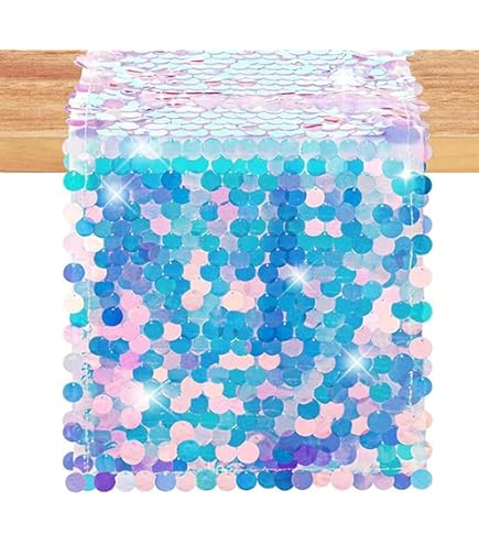 Runner Da Tavolo Con Paillettes - 63x300 Cm, Glitterato Viola, Per Matrimoni, Compleanni E Decorazioni Eleganti - Foto 8