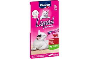 Vitakraft Liquid Snack kattsnack med Biff & Kattgräss, 1 x 90g