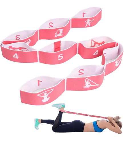 2 Cinghie Yoga Con 8 Fiocchi - Fasce Elastiche Stretching E