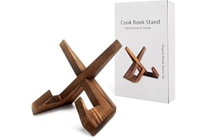 MASTEYMOH Recipe Book Stand for Kitchen, Kitchen Cookbook Stand, Farmhouse Cook Book Stand for Reading, Rustic Recipe Holder for Cooking Book Stand for Counter (1 in Brown)