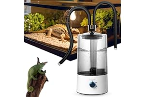 Kensbro 4L Humidificador para Terrarios de Reptiles, Nebulizador con doble Barril Extensible y Ajuste de Pulverización en tres Etapas, Humidificador para Terrarios de Reptiles