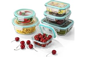 HEUCHAEY Pojemnik do przechowywania żywności,kwadratowy pojemnik szklany z możliwością układania w stosy,z zaworem powietrza,do mikrofalówki, lodówki,zmywarki,pojemnik do przechowywania w kuchni