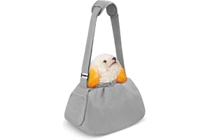 ALLSOPETS Bolso Perro Pequeño Bolsa Bandolera de Transporte de Gatos Bolso para Mascotas Mochila Porta Bolsas Perro Transportin Perro Pequeño para Cachorros Gato Menos de 6 kg Gris