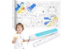 FLZONHUT Rotolo da Colorare per Bambini,30 * 300CM Rotolo Carta Disegno Bambini Autoadesiva Fogli da Colorare Tagliabile Rotolo da Colorare Carioca Coloring Roll per Classi,Ragazzi,Feste