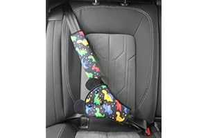XNBTFK Seat Belt Pads for Kids, Universal Car Safety Seat Belt Pillow with Seatbelt Strap Cover, Car Seat Accessories Seat Belt Cover Shoulder Pads for Kids (Dinosaur Pattern)
