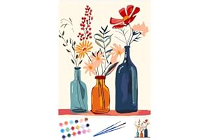 QIUQI Dipingere con i Numeri Adulti, Fiore Quadri da Dipingere Numerati con Pennelli Pittura a pigmento Acrilico Disegno, Paint by Numbers con Decora la Casa 40 x 50 cm (Senza Cornice)