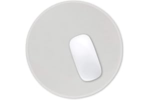 Hsurbtra Gray Mouse Pad, Premium-Textured Small Round Mousepad 22 x 22 cm, Stitched Edge Anti-slip Waterproof Rubber Mouse Mat, Pretty Cute Mouse Pad for Office Home Gaming Laptop Men Women Kids