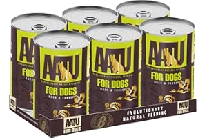 AATU Wet Dog Food in a Tin - Duck & Turkey (6x400g) - Grain Free Recipe - No Artificial Ingredients - Good for Low Maintenance Feeding