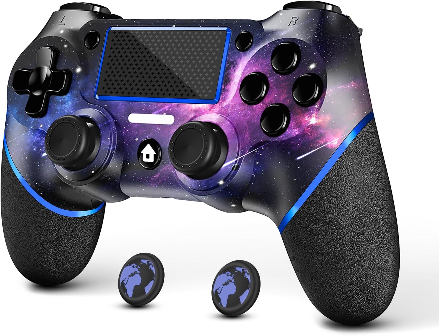 AceGamer Wireless Controller for PS4 Game Compatible with PS4/Pro/PC with Motion Motors and Audio Function,Mini LED Indicator,USB Cable and Anti-Slip (Starry Sky)