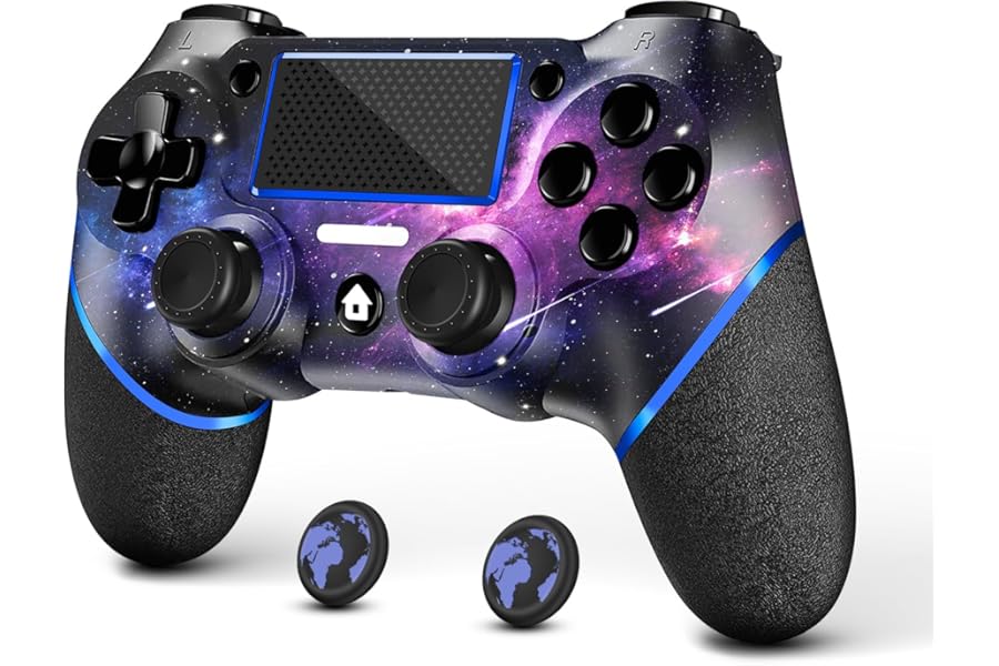 AceGamer Wireless Controller for PS4 Game Compatible with PS4/Pro/PC with Motion Motors and Audio Function,Mini LED Indicator,USB Cable and Anti-Slip (Starry Sky)