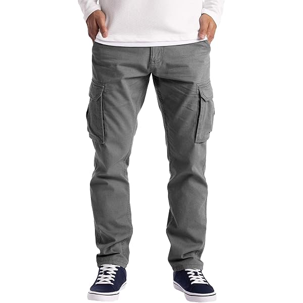 NANAMEEI Pantalon Cargo Homme En Coton - Jogger Taille Elastique Noir M - Pantalon De Travail Confortable