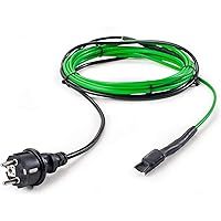 Rohrbegleitheizung eisfrei Frostschutzkabel | Heizkabel 10 W/m mit Thermostat | Frostschutz für Wasserrohre, Länge:2.00m