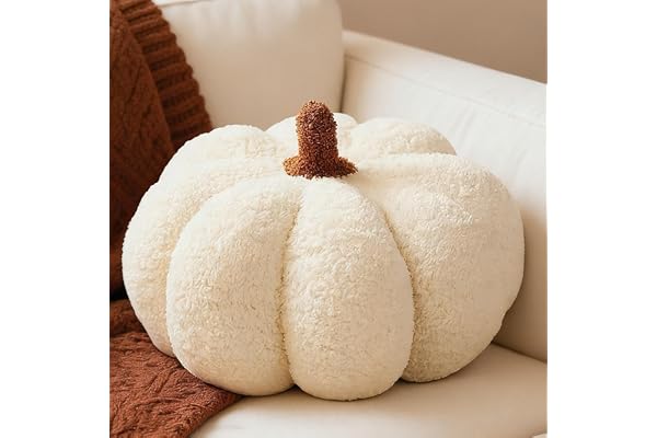 Pumpakudde, halloween pumpa dekorativ kudde pumpa, pumpaform krämvit dekorativ kudde, mjuk plyschkudde höst pumpkin kudde pum