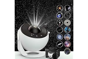 AMCR Planetarium Aurora LED Galaxy Starry Projector,Realistic Galaxy Light Projector with 13 Planet Discs, Celestial Galaxy Projector,for Children's Room, Party, Ceiling