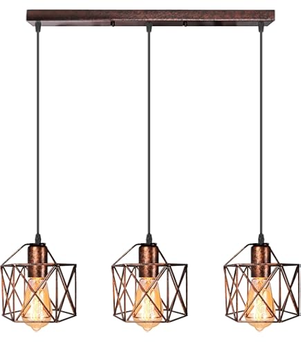 iDEGU 2 stuks industriële plafondlampen, 16 cm, retro plafondlamp van ijzer, lampenkap in kooi-design, vintage hanglamp, E27-lamp voor hal, keuken, woonkamer, slaapkamer, decoratie, wit