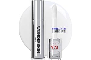 Wonderskin Lip Oil - Aceite De Suero De Rehabilitación De Labios, Aceite De Labios Transparente Hidratante E Hidratante Para Labios Secos - Aceite De Brillo De Labios Natural, Vegano Y No Pegajoso