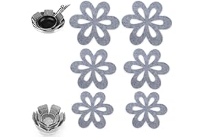 AOMIGT Protection Casseroles, Poele Protection, Protège-Poêle en Feutre, 6pcs Poêle Poêles Protection Casseroles(3 Tailles), Protéger Les Surfaces de Votre Cuisine pour Éviter Les Rayures (Type de Fleur)