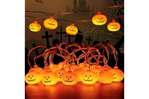 Roxemire Halloween Pumpkin String Lights 3 Metres 20 Pieces for Room Garden Decoration, 2 Modes Halloween Decoration Lights for Indoor Outdoor Decoration