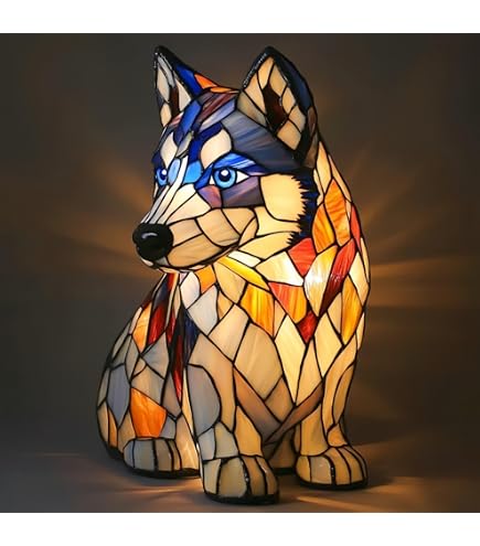 Lámpara De Noche De Chihuahua – Lámpara De Mesa De Resina Teñida Con Diseño Retro De Perro, Luz LED Decorativa