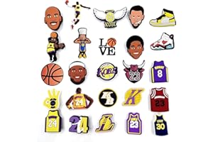 JZK Lot de 25 breloques de chaussure sur le thème du basket-ball pour homme - Thème étoile de basket-ball pour CROCS - Widgets cool pour CROCS - Décoration de chaussure