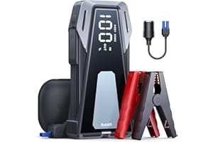 BUTURE VAC Démarreur Batterie Voiture 5000A 23800mAh, Booster Batterie Voiture (Tous Essence & Jusqu’à 10.0L Diesel), 12V Portable Jump Starter Démarreur Voiture/Moto avec Pinces Intelligentes, Lampe à LED