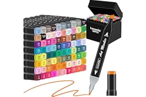 Laconile 80 kolorów markerów permanentnych, markery alkoholowe z podwójną końcówką dla artystów, cienkopis i końcówka dłuta, markery artystyczne dla dzieci, dorosłych, kolorowanki