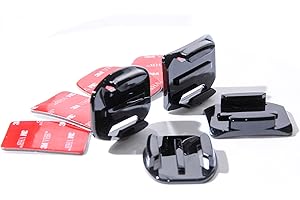 PROtastic® 2X Curvado + 2X Soportes Adhesivas de Vinilo + Plano 4X 3M Almohadillas para GoPro y monturas para Cascos SJCAM cámara de acción