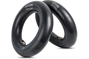 PaoWin Lot de 2 chambres à air pour roue de brouette 3.50 3.00-8 renforcé 3.50/3.00-8 - Compatible avec pneus de brouette 3.50-8 3.00-8, chariot, remorque, tondeuse - Valve TR87