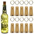 BEYKURY 10 Pack Wine Bottles Cork String Lights - Battery Powered - Decorations for Garden, Wedding, Christmas & Party - Warm Light – 10 LEDs/3 Ft (Packs of 10)