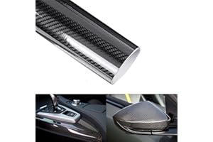 Lypumso 6D Carbon Fibre Vinyl Wrap, Self Adhesive Film, Waterproof Wrap Roll Without Bubble, Adapted to The Appearance and The Interior of Motorcycles, Computers, Cars (6D Black, 30cm x 300cm)