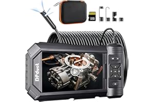 DPduct Endoskopkamera mit Licht, 10M Dual Lens Endoskop 5,0 Zoll IPS Bildschirm Inspektionskamera, 7.9mm Rohrkamera mit 8+1 Einstellbaren LED Licht, IP67 wasserdichte Industrie Endoskop Kamera-Schwarz