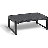 Allibert by Keter Wicker Effect Lyon 2-in-1 Outdoor Garden Dining/Coffee Table - Graphite