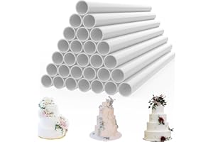 Olicky 28 Pcs Plastic Cake Dowels, 9.5 Inch White Plastic Cake Supports Rods, Cake Dowels for Tiered Cakes