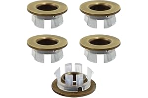 MONGTSAMZ Anillo de desbordamiento del Lavabo de reemplazo - Anillo del Fregadero, Tapa de desbordamiento, Tapa para el desbordamiento Redondo del Agujero de la Cocina del Cuarto de baño (5 Pedazos/Cobre)