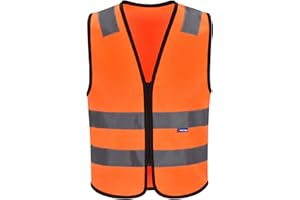 AYKRM Gilet de Securité Réfléchissant Haute visibilité,Gilet Jaune Réfléchissant,Gilet d'équitation, Fluo Moto Auto, Haute Visibilité, EN20471 Conforme à la Norme