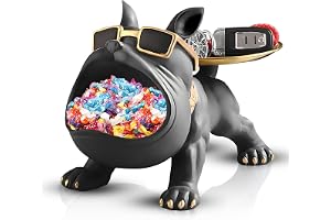 Huhote Fransk bulldogg figurstaty, bulldoggsbricka dekoration, hundskulptur nyckelskål för vardagsrum, entré eller kontor, sk