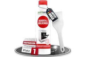 winwinCLEAN® Backofenreiniger & Grillreiniger mit Pinsel [Testsieger Stiftung Warentest] Starker Intensivreiniger & Fettlöser für hartnäckige Ablagerungen I Backofen, Gasgrill, Ceranfeld – 0,5L