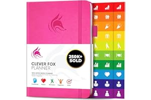 Planificateur Clever Fox - Agenda Personnel pour Booster Productivité, Motivation, Attention, Bonheur de Vie, Succès et Atteindre vos Objectifs – Journal du Quotidien et Hebdomadaire - Rose