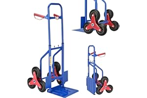 Juskys Diable d'escalier Pliable - Monte-escalier avec pneus en Caoutchouc Dur et Cadre en Acier - etiable pour déménagement & Objets Lourds Diable d'escalier