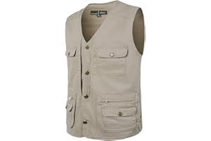 Oralidera All'aperto Gilet da Pesca Traspirante da Uomo Multi-Tasche Fotografico Casuale Panciotto Campeggio Pesca Gilet Air Tempo Libero Giacca da Uomo