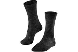 FALKE mujer TK2 Wool calcetines para senderismo amortiguación media antiampollas cálido largo mediano transpirable secado rápido regulación del clima antiolores lana hilo funcional 1 par