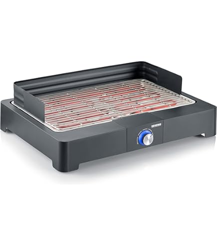 Taurus - Electric Barbecue Maxim's | 2400W | Cooking surface 41x24cm | Adjustable thermostat | Water bowl against smoke development | For indoor & outdoor | Even heat distribution