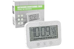 TIOODRE Orologio Da Bagno, Orologio Digitale Lcd per Doccia Impermeabile Occia Orologio Allarme Con Umidità Temperatura, Timer Doccia Timer per Il Conto Alla Rovescia Utilizzato in Bagni E Cucine